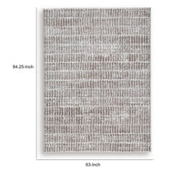 Feri Striped Medium Area Rug, Gray and Ivory Polypropylene Polyester 5x7