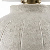 Alp Table Lamp, Antique White Shade, Warm Gray Textured Pot Base, 28 Inch