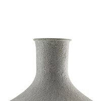 Esta Pottery Style Vase w Stand, Distressed Cream, Espresso Brown 29 Inch - BM355620