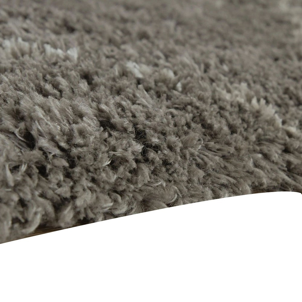 Wreno 5x7 Medium Area Rug, Diamond Pattern, 50mm Pile, Cream and Gray PET