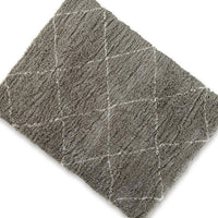 Wreno 5x7 Medium Area Rug, Diamond Pattern, 50mm Pile, Cream and Gray PET