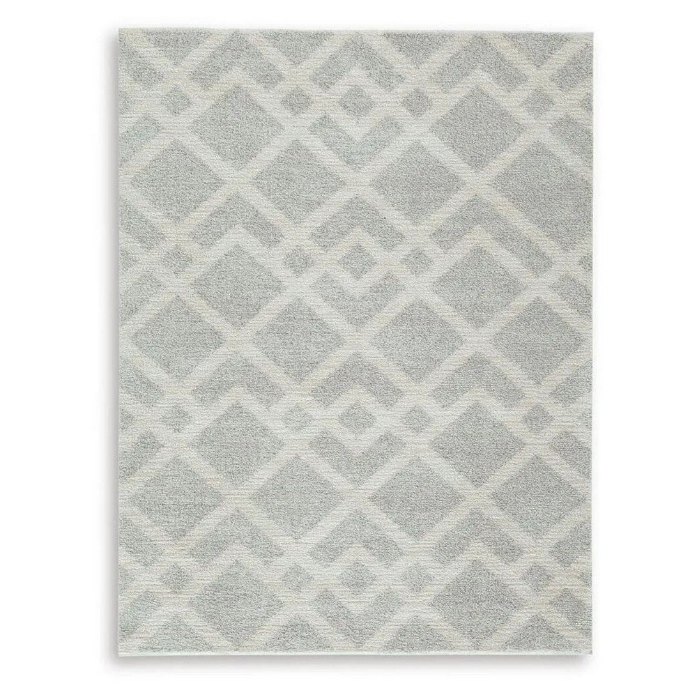 Unos 5x7 Geometric Medium Area Rug, Ivory Gray Polypropylene Polyester