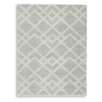 Unos 5x7 Geometric Medium Area Rug, Ivory Gray Polypropylene Polyester