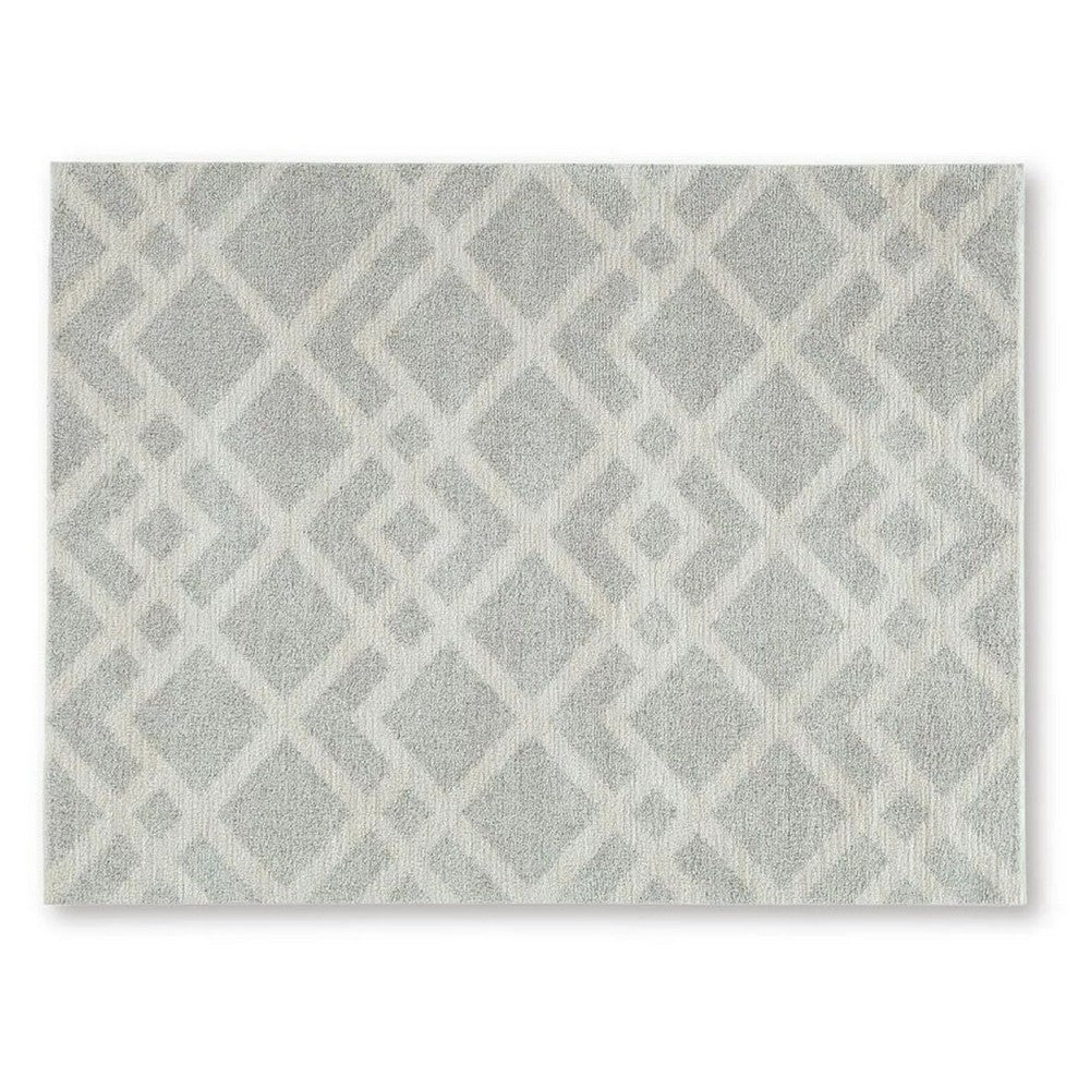 Unos 5x7 Geometric Medium Area Rug, Ivory Gray Polypropylene Polyester