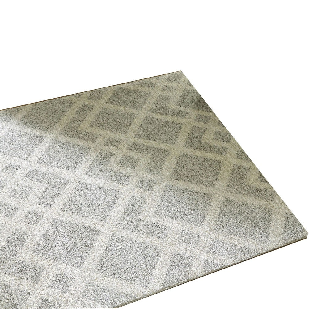 Unos 5x7 Geometric Medium Area Rug, Ivory Gray Polypropylene Polyester