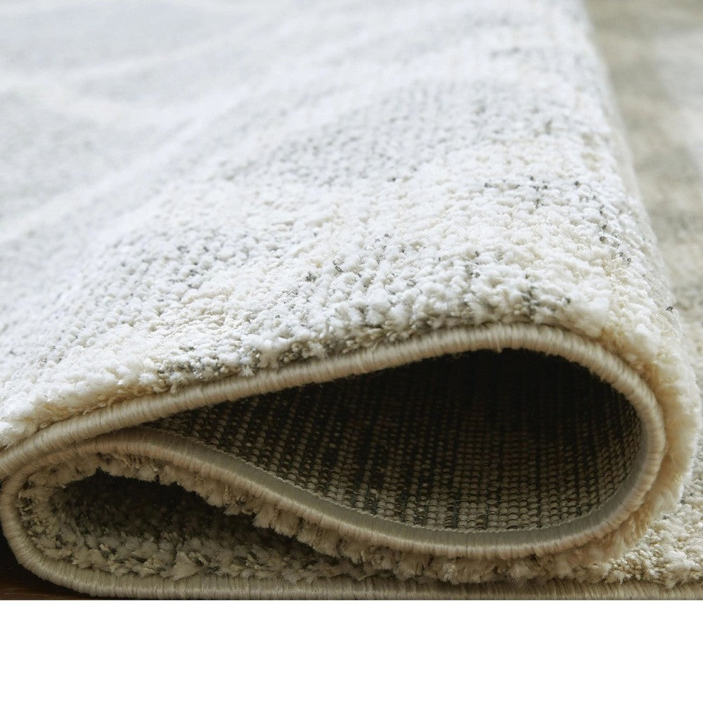 Unos 5x7 Geometric Medium Area Rug, Ivory Gray Polypropylene Polyester
