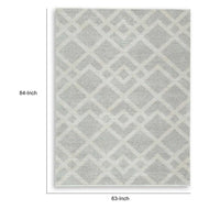 Unos 5x7 Geometric Medium Area Rug, Ivory Gray Polypropylene Polyester