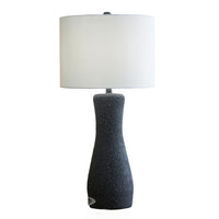 Aaya Table Lamp, Bottle Shape, Hardback Shade, White and Black 33 Inch-BM355624