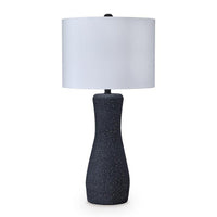 Aaya Table Lamp, Bottle Shape, Hardback Shade, White and Black 33 Inch-BM355624