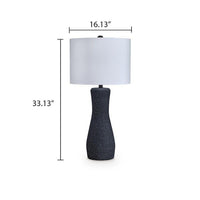 Aaya Table Lamp, Bottle Shape, Hardback Shade, White and Black 33 Inch-BM355624