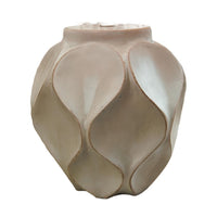 Eddy Table Lamp, Sculptural Curves, Glossy Cream Paper Composite 25 Inch-BM355625