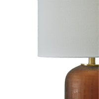 Arma Table Lamp, Carved Glass Body, Gold Base, Amber Brown, White 27 Inch-BM355627