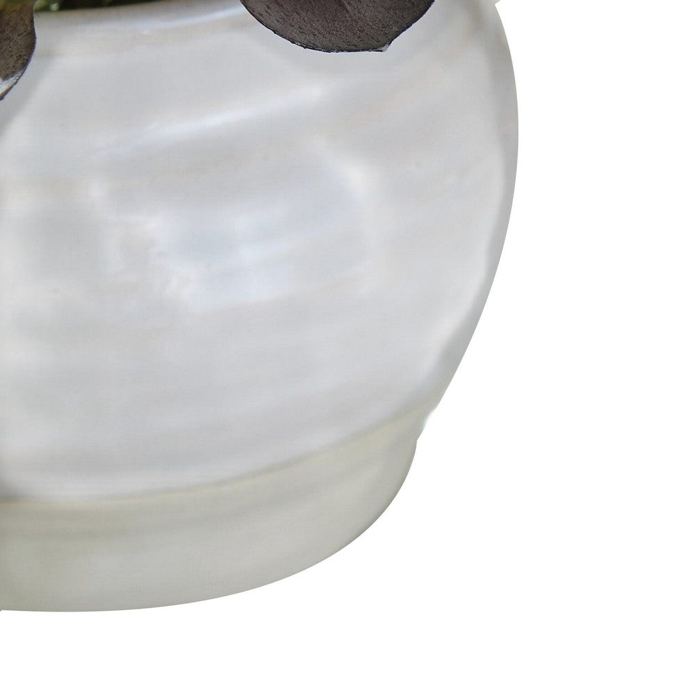 Nori Accent Table, Round Marble Top, Conical Wood Base, Brown 21 Inch-BM355629