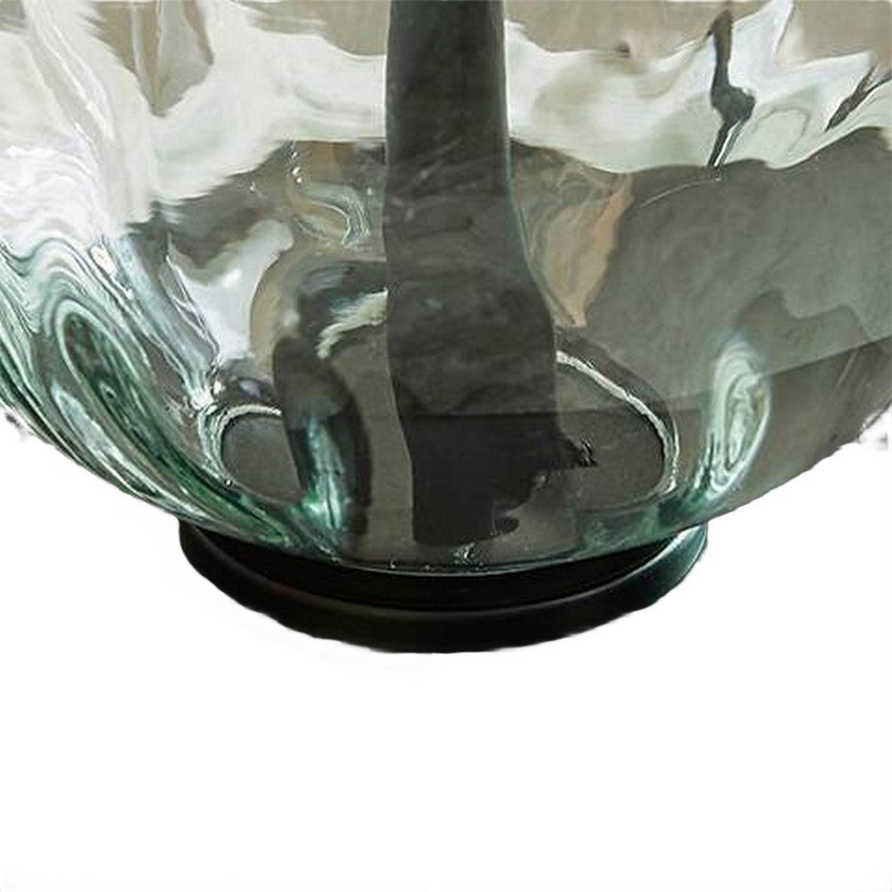 Airo Table Lamp Set of 2, Stacked Glass Spheres, Brown Shade, Black Metal-BM355635