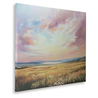 Roly Wall Art, Hand Painted Floral Landscape,  Pink and Blue Canvas 40x50 - BM355637