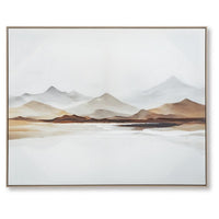 Rala Wall Art, Hand Painted Mountain Landscape, White and Gray 40x50 - BM355638