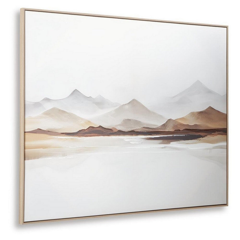 Rala Wall Art, Hand Painted Mountain Landscape, White and Gray 40x50 - BM355638