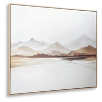 Rala Wall Art, Hand Painted Mountain Landscape, White and Gray 40x50 - BM355638