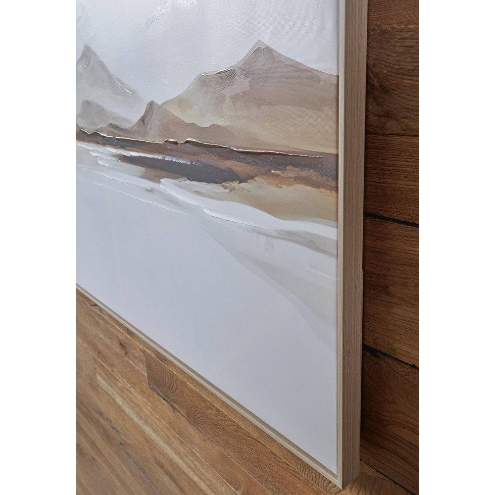 Rala Wall Art, Hand Painted Mountain Landscape, White and Gray 40x50 - BM355638