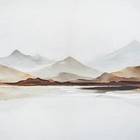 Rala Wall Art, Hand Painted Mountain Landscape, White and Gray 40x50 - BM355638