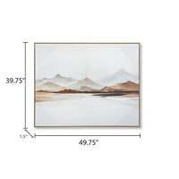 Rala Wall Art, Hand Painted Mountain Landscape, White and Gray 40x50 - BM355638