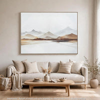 Rala Wall Art, Hand Painted Mountain Landscape, White and Gray 40x50 - BM355638