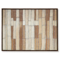 Moyre Wall Art, Hand Painted Abstract Grid Design, Brown and White 36x48 - BM355639