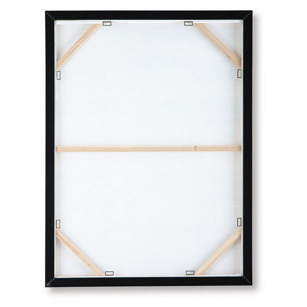 Moyre Wall Art, Hand Painted Abstract Grid Design, Brown and White 36x48 - BM355639