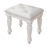 Koze Vanity Stool, Foam Seat, Tufted Polyester, Matte White 19 Inch - BM355641