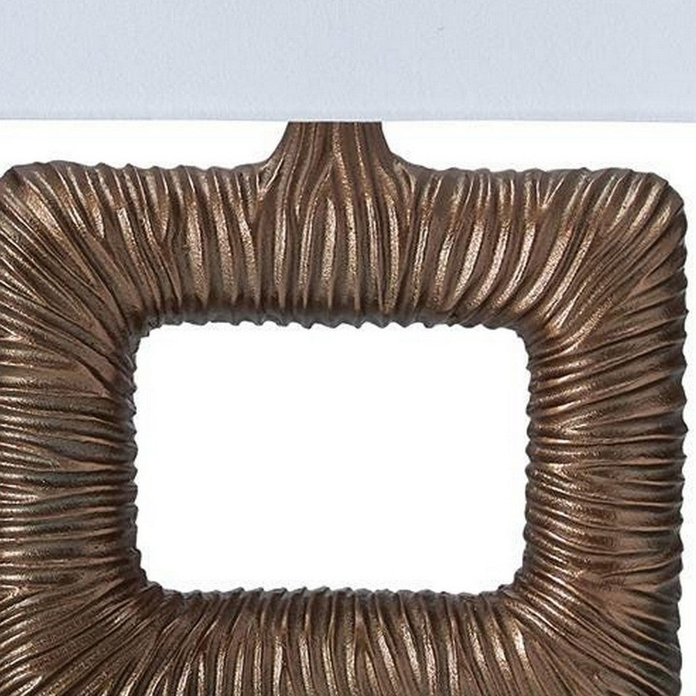 Onbi Table Lamp, Rectangular Shade, Hollow Square, Antique Brass 25 Inch-BM355643