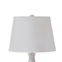 Yati Teardrop Table Lamp, Empire Shade, Speckled White Metal 33 Inch-BM355644