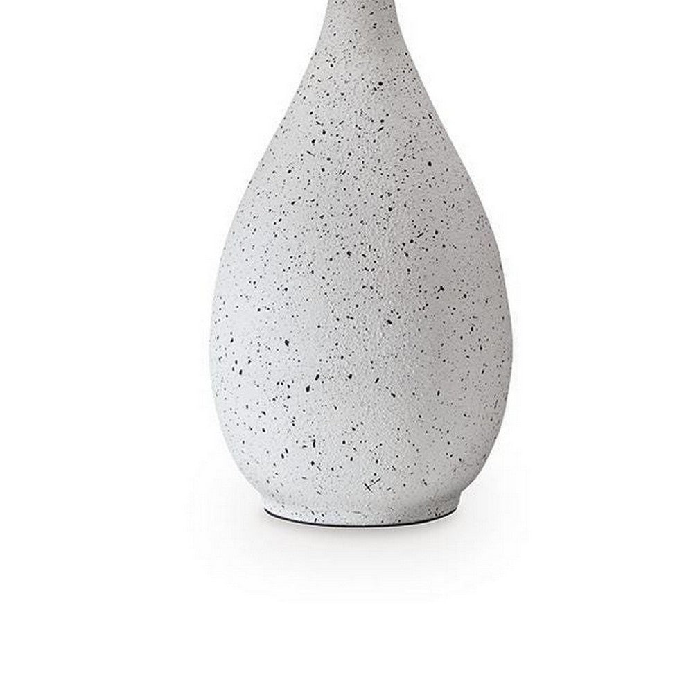 Yati Teardrop Table Lamp, Empire Shade, Speckled White Metal 33 Inch-BM355644