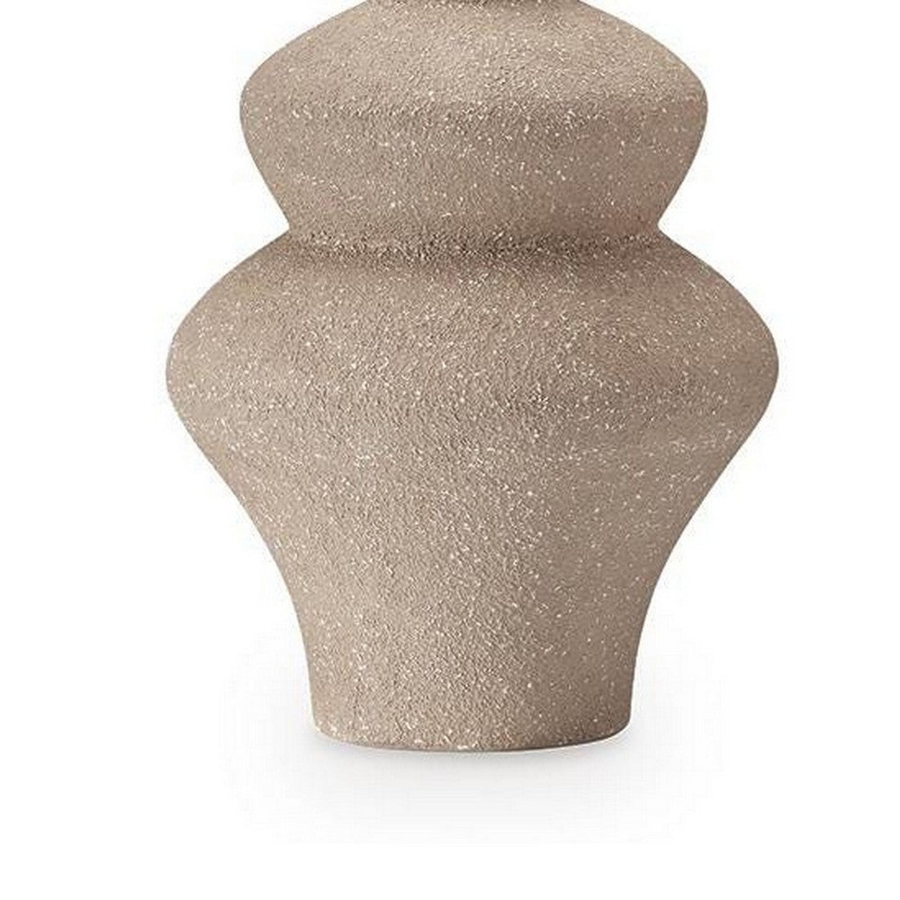 Nesa Table Lamp, Beige Textured Finish, Drum Hardback Shade, 32 Inch - BM355648