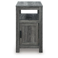 Mesa Chair Side End Table, Open Shelf, USB Ports, Weathered Gray, 25 Inch-BM355649