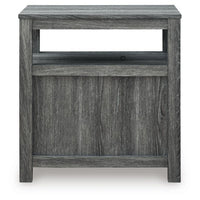 Mesa Chair Side End Table, Open Shelf, USB Ports, Weathered Gray, 25 Inch-BM355649
