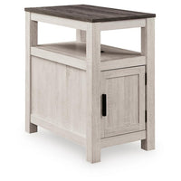 Mesa Chair Side End Table, Open Shelf, USB Ports, Antique White, 25 Inch-BM355651