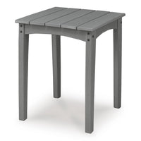 Covi Outdoor Side End Table, Slatted Square Top, Gray HDPE, 23 Inch-BM355652