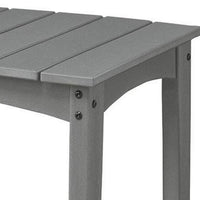 Covi Outdoor Side End Table, Slatted Square Top, Gray HDPE, 23 Inch-BM355652