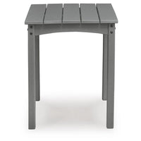 Covi Outdoor Side End Table, Slatted Square Top, Gray HDPE, 23 Inch-BM355652