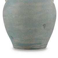 Fesa Table Lamp, Antiqued Green Terracotta, White Drum Shade, 29 Inch-BM355653