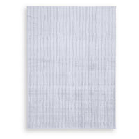 Worly 5x7 Medium Area Rug, Polyester Faux Fur, Subtle Stripe Gray-BM355654