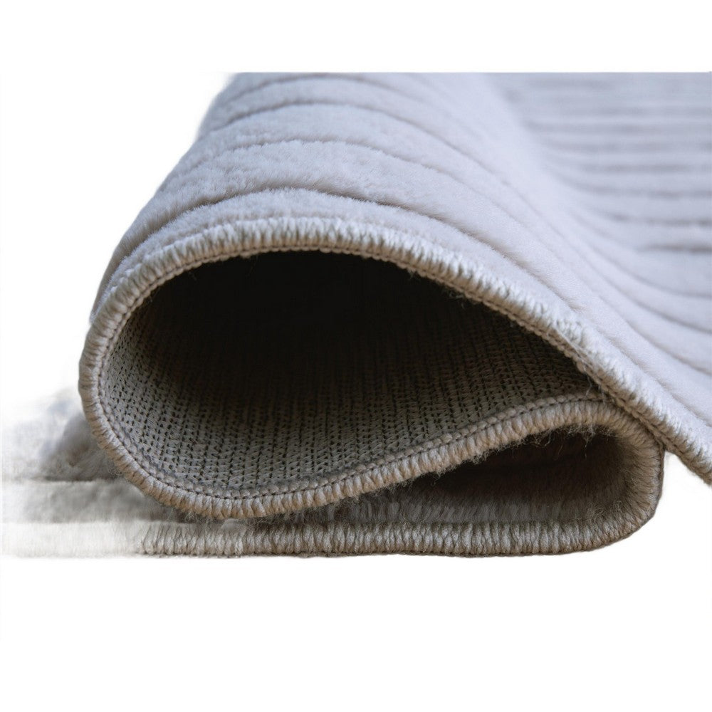 Worly 5x7 Medium Area Rug, Polyester Faux Fur, Subtle Stripe Gray-BM355654