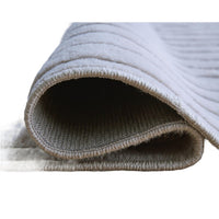 Worly 5x7 Medium Area Rug, Polyester Faux Fur, Subtle Stripe Gray-BM355654