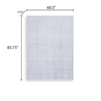 Worly 5x7 Medium Area Rug, Polyester Faux Fur, Subtle Stripe Gray-BM355654