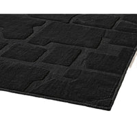 Giya Medium Area Rug, Abstract Black, 8mm Pile, Polyester Faux Fur, 5x7-BM355655