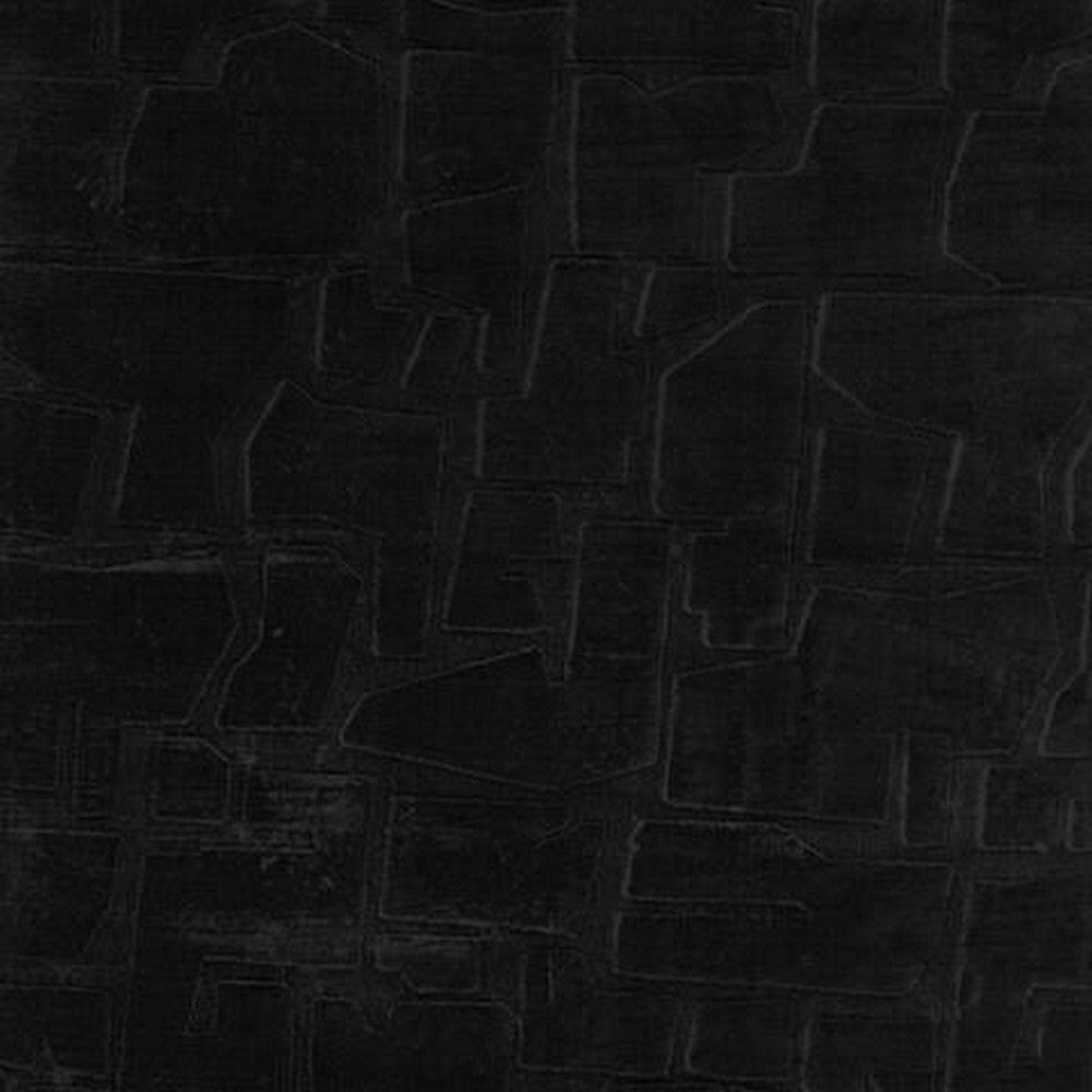 Giya Medium Area Rug, Abstract Black, 8mm Pile, Polyester Faux Fur, 5x7-BM355655