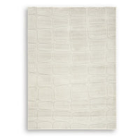 Malvin Medium Area Rug, Abstract Sandstone Cream, Polyester Faux Fur, 5x7 - BM355656