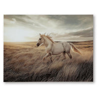 Tiya Wall Art Painting, Wild Horse Galloping Glass Print, Golden 36x48 - BM355657