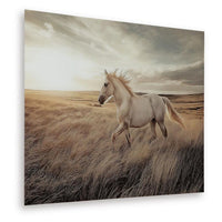 Tiya Wall Art Painting, Wild Horse Galloping Glass Print, Golden 36x48 - BM355657