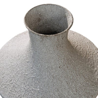 Esta Pottery Style Vase w Stand, Distressed Cream, Espresso Brown 35 Inch - BM355661